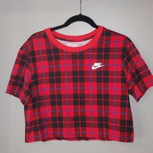 Nike Women's Plaid Crop Tee (S) NWOT